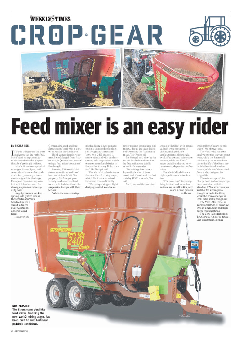 Weekly Times - Feed mixer is an easy ride
